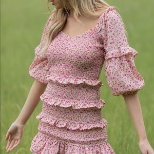 Red Dress Floral Mini